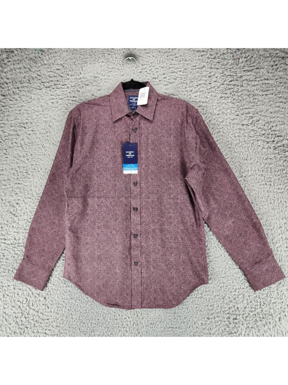 Society of Threads Shirt Mens Small Red Long Sleeve Button Up *NWT*
